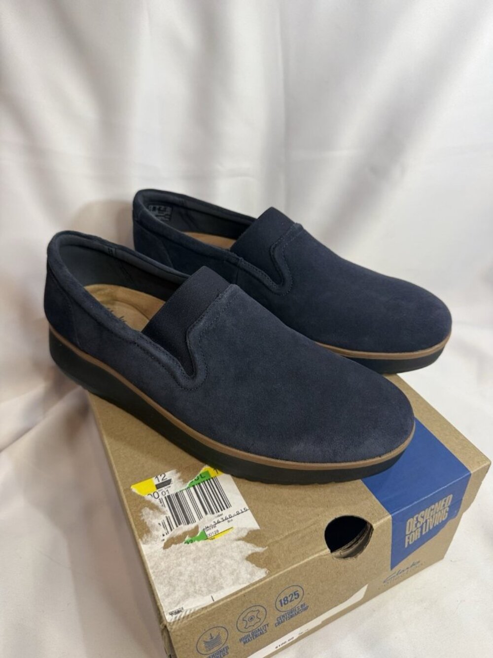 Clarks Size 11 M Zylah Sky Navy Suede Shoes Women’s Comfort - Picture 2 of 11
